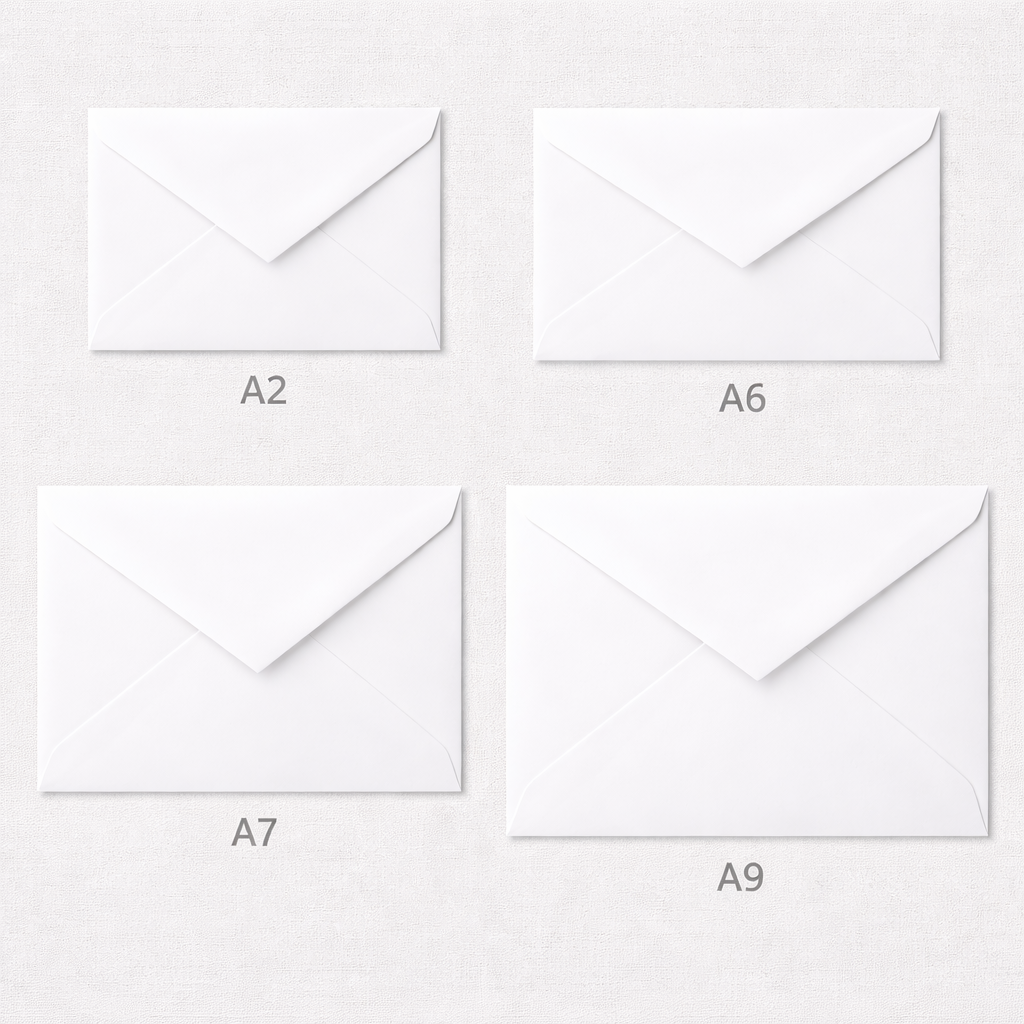 Envelope size comparison grid